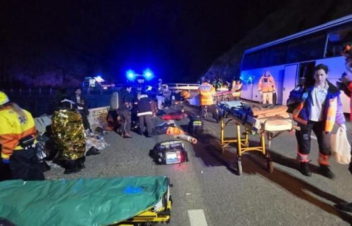 Accidente de autobús en Porté-Puymorens: revisado un informe provisional que arroja 2 muertos, 11 heridos en emergencia absoluta y 26 en emergencia relativa