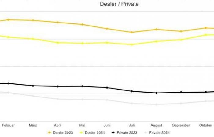 Evolución de los precios de los coches usados ​​en Bélgica (noviembre 2024)