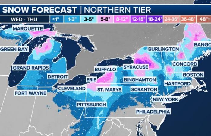 Las principales noticias meteorológicas de hoy: Tormenta de nieve con efecto de lago y explosión ártica impactan a millones en EE. UU.