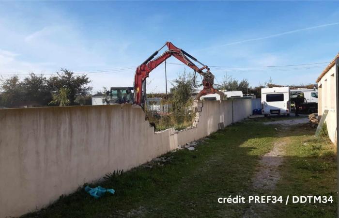 Lucha contra la cabanización: demolición de una construcción ilegal en Poussan y Bosc