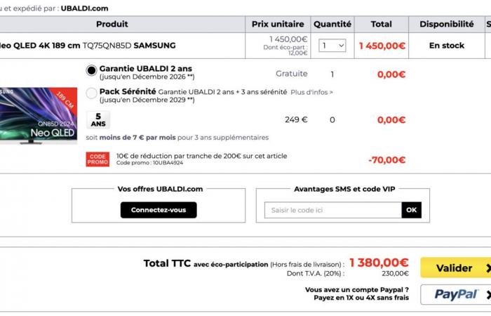 Este gigante televisor Samsung 4K Neo QLED de 75″ (HDMI 2.1) ve caer su precio