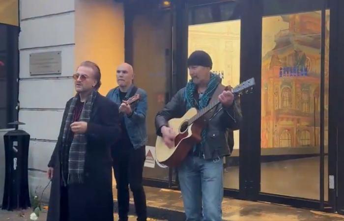 VIDEO. “Siempre más en la abyección”: se hacen pasar por U2 y cantan frente al Bataclan tras intentar entrar a la sala