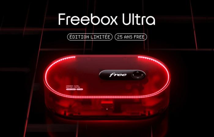 Una Freebox Ultra de edición limitada, con carcasa transparente y cinta LED