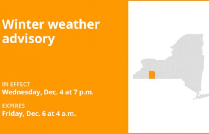 Clima de Nueva York: aviso de clima invernal emitido para el condado de Allegany hasta la madrugada del viernes