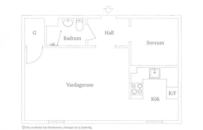 Un pequeño apartamento de diseño de dos habitaciones de 38 m2 en colores suaves.