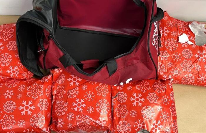 Mujer canadiense arrestada con 10 kg de droga envueltos como regalos de Navidad