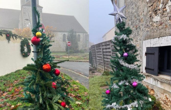 En esta ciudad los árboles de Navidad instalados en las calles son decorados por los habitantes.