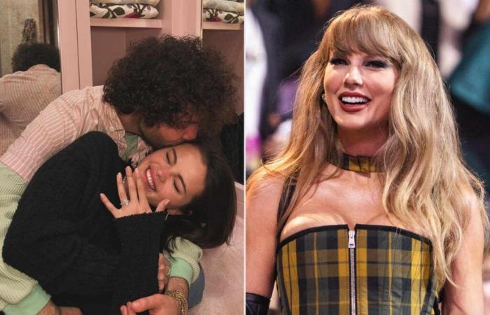 Taylor Swift reacciona a las noticias de compromiso de Selena Gomez y Benny Blanco