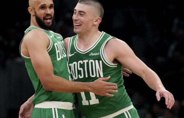 Pritchard anota 27 y anota 7 triples para ayudar a los Celtics a conseguir su vigésima victoria y superar a los Pistons 123-99