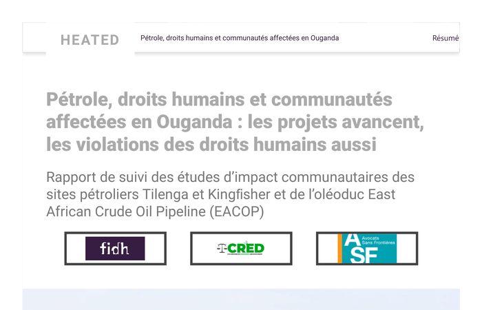 Petróleo, derechos humanos y comunidades afectadas en Uganda: los proyectos avanzan, también las violaciones de derechos humanos – Informe de seguimiento de los estudios de impacto comunitario de los yacimientos petrolíferos de Tilenga y Kingfisher y del oleoducto EACOP – Uganda