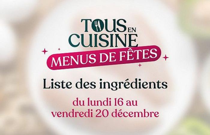 Todos en la cocina Menús navideños, ingredientes del 16 al 21 de diciembre de 2024