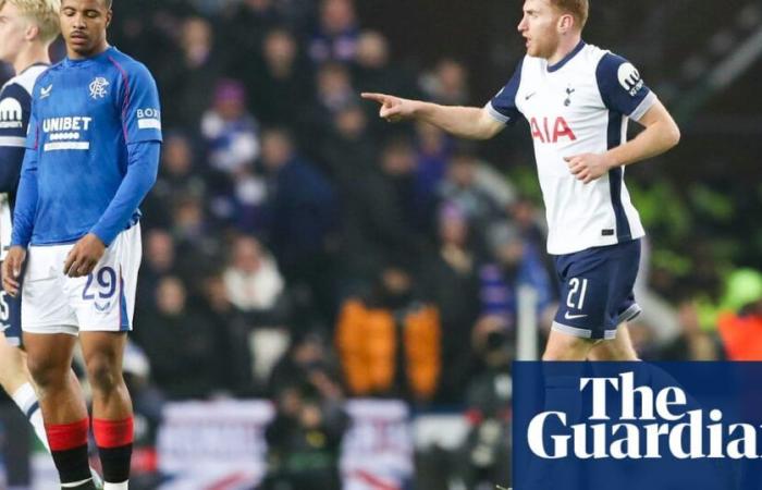 Dejan Kulusevski salva el empate del Tottenham para negarle al Rangers | liga europea