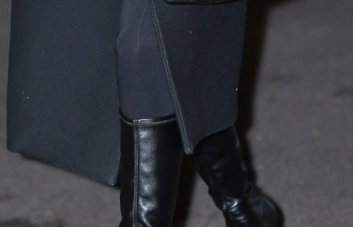 Bella Hadid se pone botas Pointy Femme LA para un elegante look monocromático de invierno en Nueva York