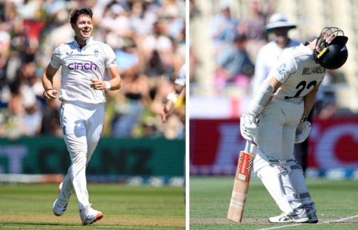 11 carreras, cuatro terrenos: Matt Potts continúa con un récord dominante sobre Kane Williamson | Nueva Zelanda contra Inglaterra 2024/25