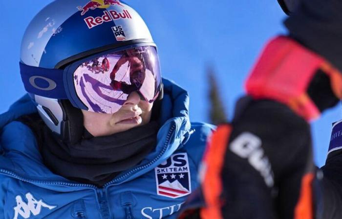 Esquí alpino: Lindsey Vonn en la salida en St. Moritz