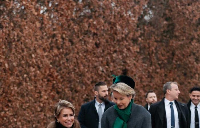 La pareja real belga y la pareja gran ducal se lanzan nueces en Bastoña con motivo del 80º aniversario de la batalla de las Ardenas