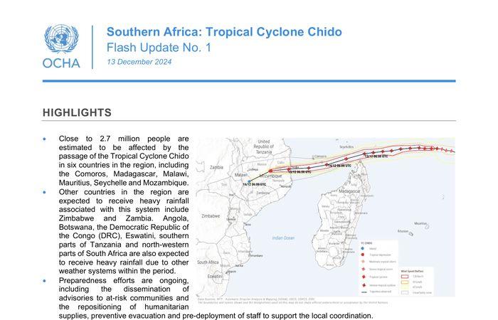 África austral: ciclón tropical Chido – Actualización flash n.º 1, a partir del 13 de diciembre de 2024 – Madagascar