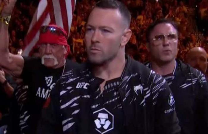 Hulk Hogan y Chael Sonnen acompañaron a Colby Covington a la jaula esta noche