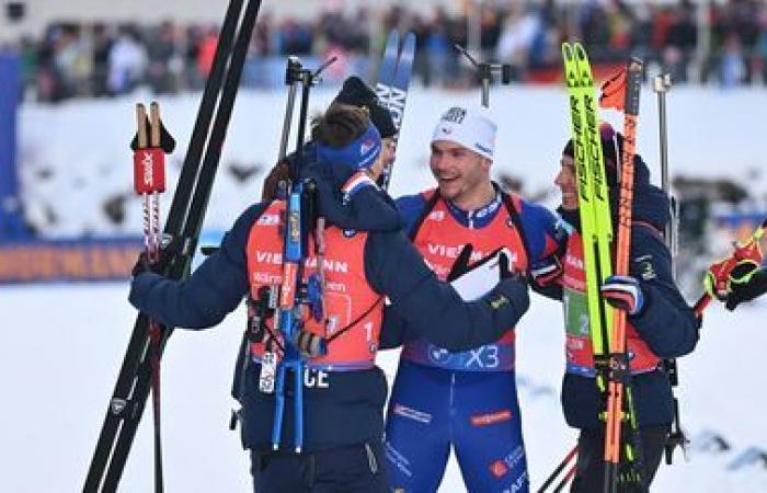 En la cuerda floja, los franceses volvieron a vencer a los noruegos en relevos.