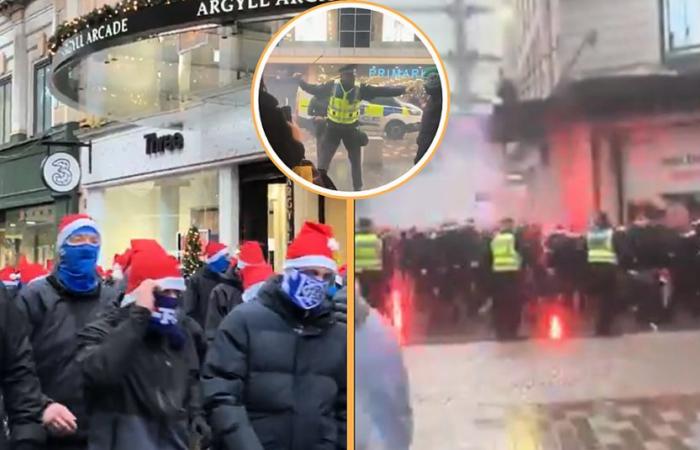 Escenas feas en Glasgow mientras los fanáticos chocan antes del viejo derbi firme