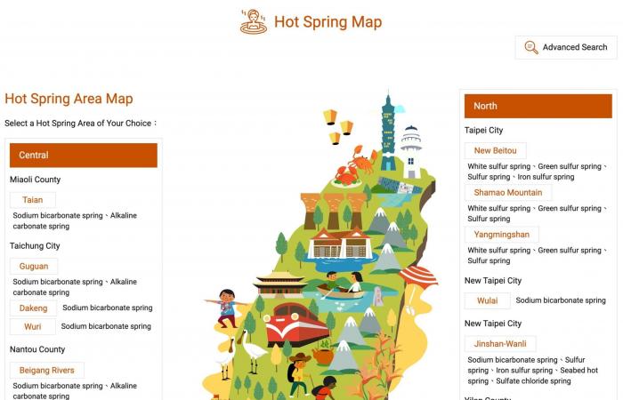 Taiwán lanza mapa de aguas termales