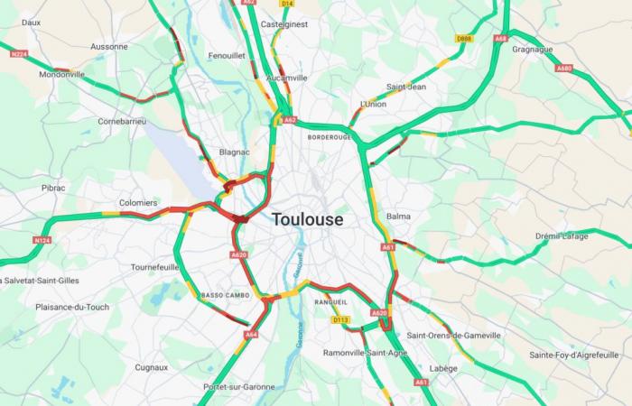 En directo: los atascos se producen en la circunvalación de Toulouse este martes por la noche