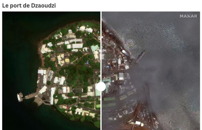 ANTES/DESPUÉS. Visualice la magnitud de los daños en Mayotte tras el paso del ciclón Chido