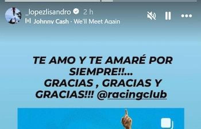 “Gracias, toda la vida”: la emotiva carta de Racing ante el retiro de Lisandro López y su sentida reacción