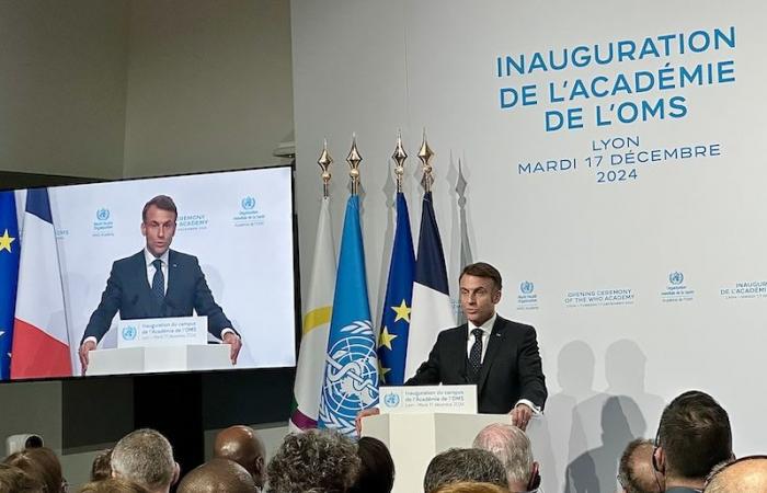 Emmanuel Macron inaugura la Academia de la OMS en Lyon