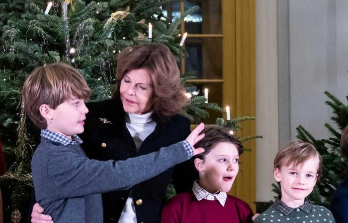 Los 8 nietos de la Reina Silvia se reunieron para decorar árboles de Navidad con su abuela