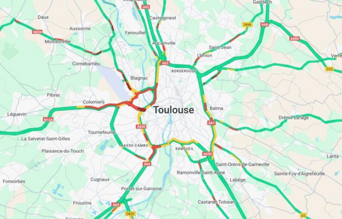 En directo: los atascos se producen en la circunvalación de Toulouse este martes por la noche