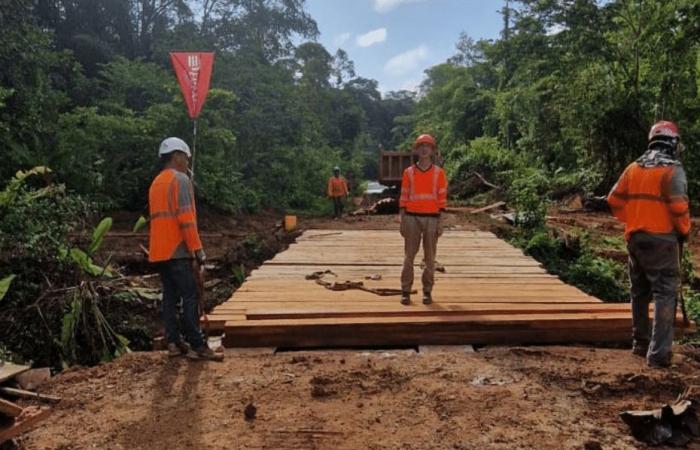 Vía Papaichton-Maripasoula: puente Gabali reparado