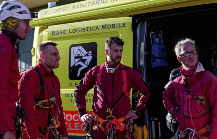 Bérgamo: un investigador herido fue rescatado de una cueva