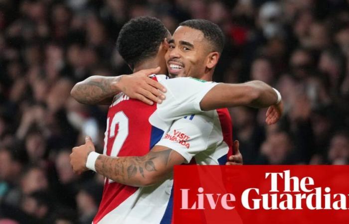 Arsenal 3-2 Crystal Palace: cuartos de final de la Copa Carabao – reacción en vivo | Copa Carabao