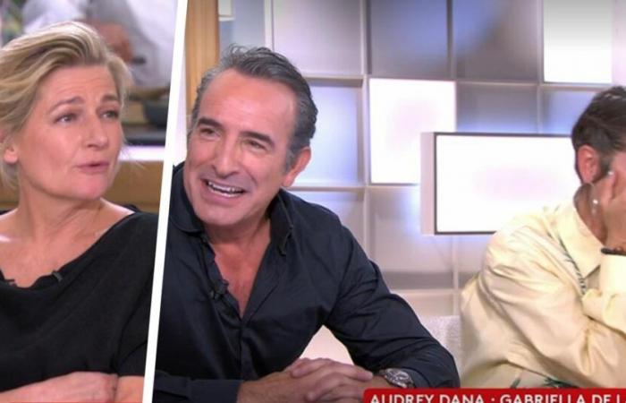 Jean Dujardin desestabilizado por una pregunta sexual de Anne-Elisabeth Lemoine