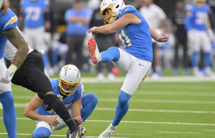 El pateador de los Chargers, Cameron Dicker, hace algo que no se había visto en la NFL en casi 50 años