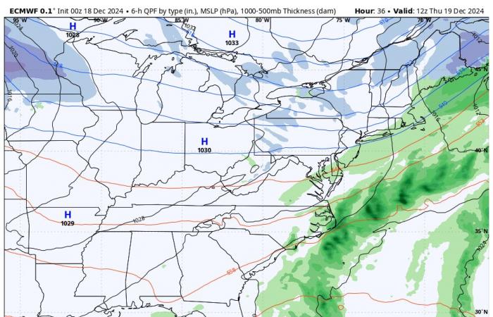 18 de diciembre Llueve más tarde hoy y luego mucho más frío durante el fin de semana