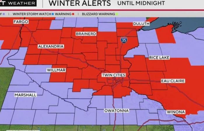 PRÓXIMA alerta meteorológica en Twin Cities el jueves por fuertes nevadas