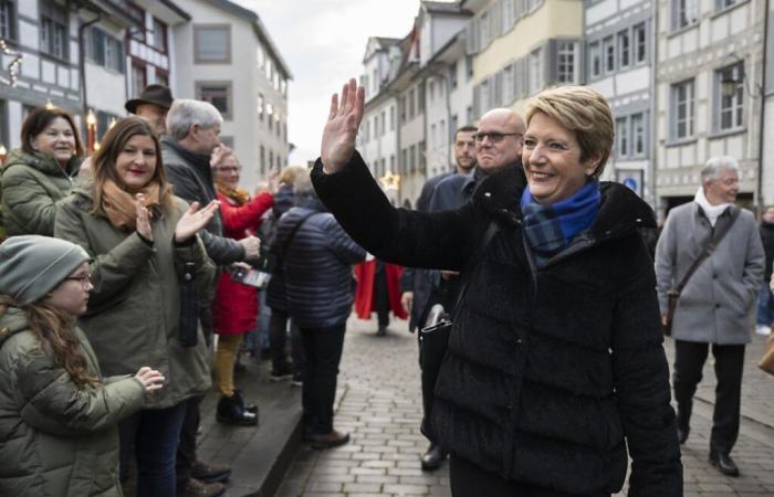 La presidenta federal Karin Keller-Sutter celebró en Wil