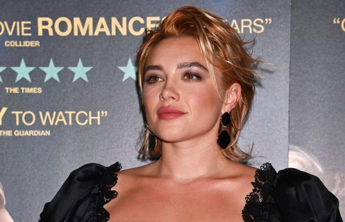 Florence Pugh, aparición divina en Londres ante la ausencia de su compañero Andrew Garfield