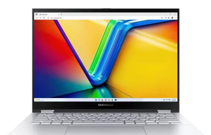 Promoción €1049 Asus VivoBook S 14 Flip TN3402YA-KN250W, PC portátil 2 en 1 Tableta con pantalla táctil OLED 2.8K de 14″ Plata fácil de transportar 8 horas Ryzen 7 SSD 1 TB