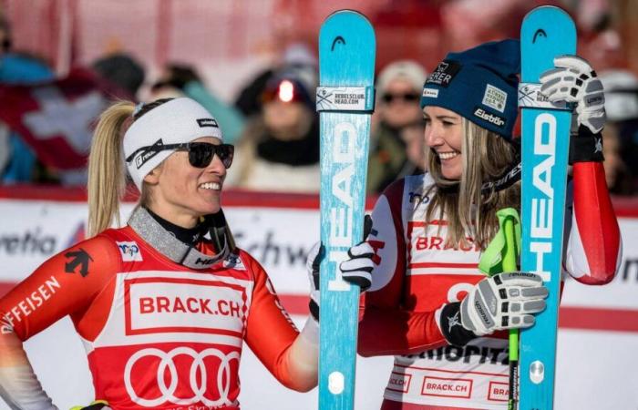 En St. Moritz, Cornelia Hütter gana por delante de Lara Gut-Behrami, Lindsey Vonn ocupa el puesto 14 en su remontada