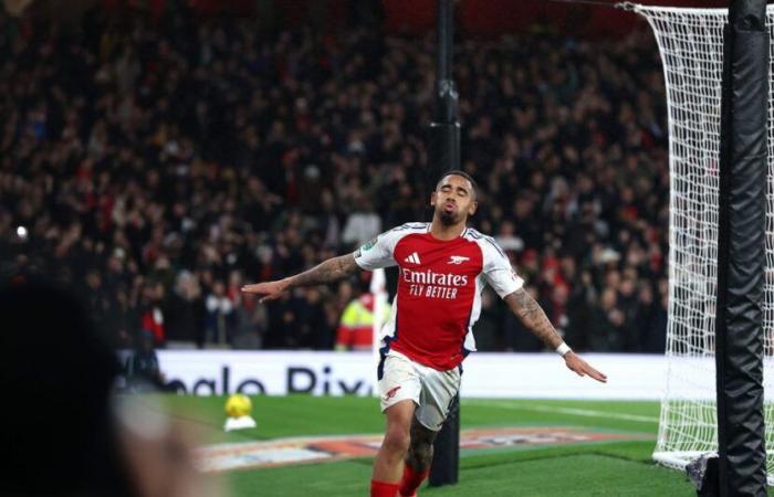 Doblete de Gabriel Jesús y festival de goles tardíos: el Arsenal venció 1-5 al Crystal Palace