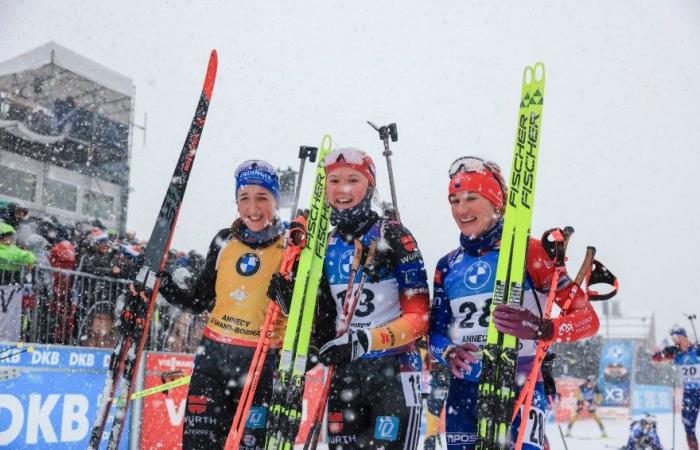 Biatlón | Le Grand-Bornand: Selina Grotian gana por primera vez en la copa del mundo en la salida masiva, Jeanne Richard superada por una décima en el podio | Revista nórdica | Biatlón n°1