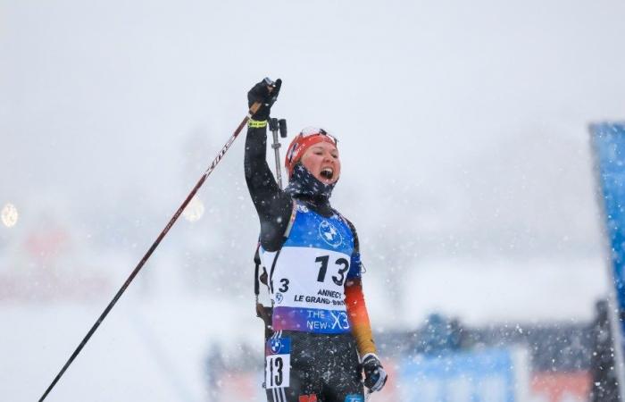 Biatlón | Le Grand-Bornand: Selina Grotian gana por primera vez en la copa del mundo en la salida masiva, Jeanne Richard superada por una décima en el podio | Revista nórdica | Biatlón n°1