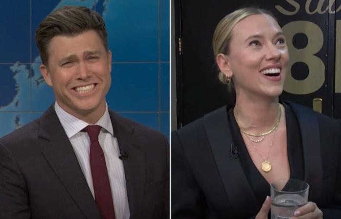 Scarlett Johansson reacciona a los chistes sucios de Colin Jost sobre ella en SNL