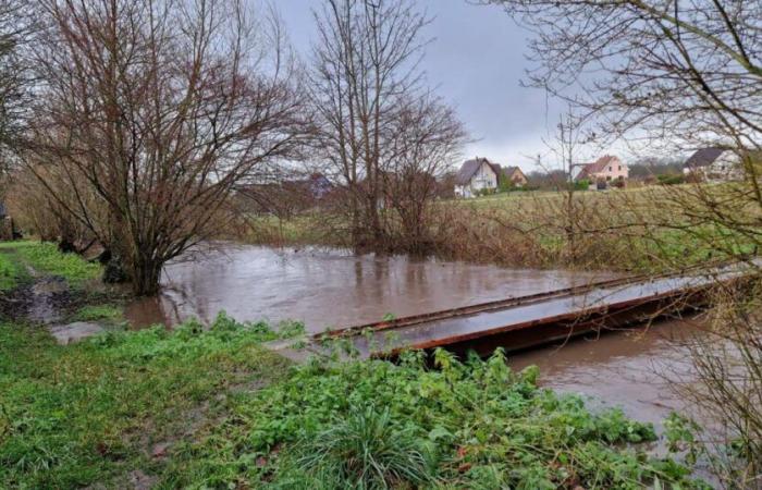 Región de Obernai. Se registraron inundaciones en varios lugares el domingo por la mañana tras las fuertes lluvias