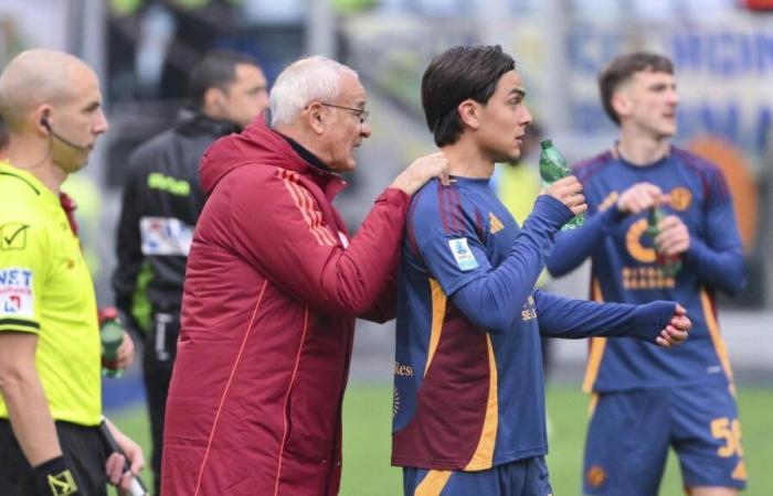 Ranieri y Dybala tras la Roma-Parma