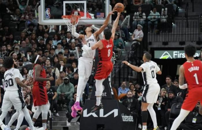 Victor Wembanyama iguala su récord de tapones, los Spurs ganan a los Blazers