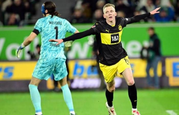 Borussia Dortmund domina al Wolfsburgo en la Bundesliga en un partido a dos bandas